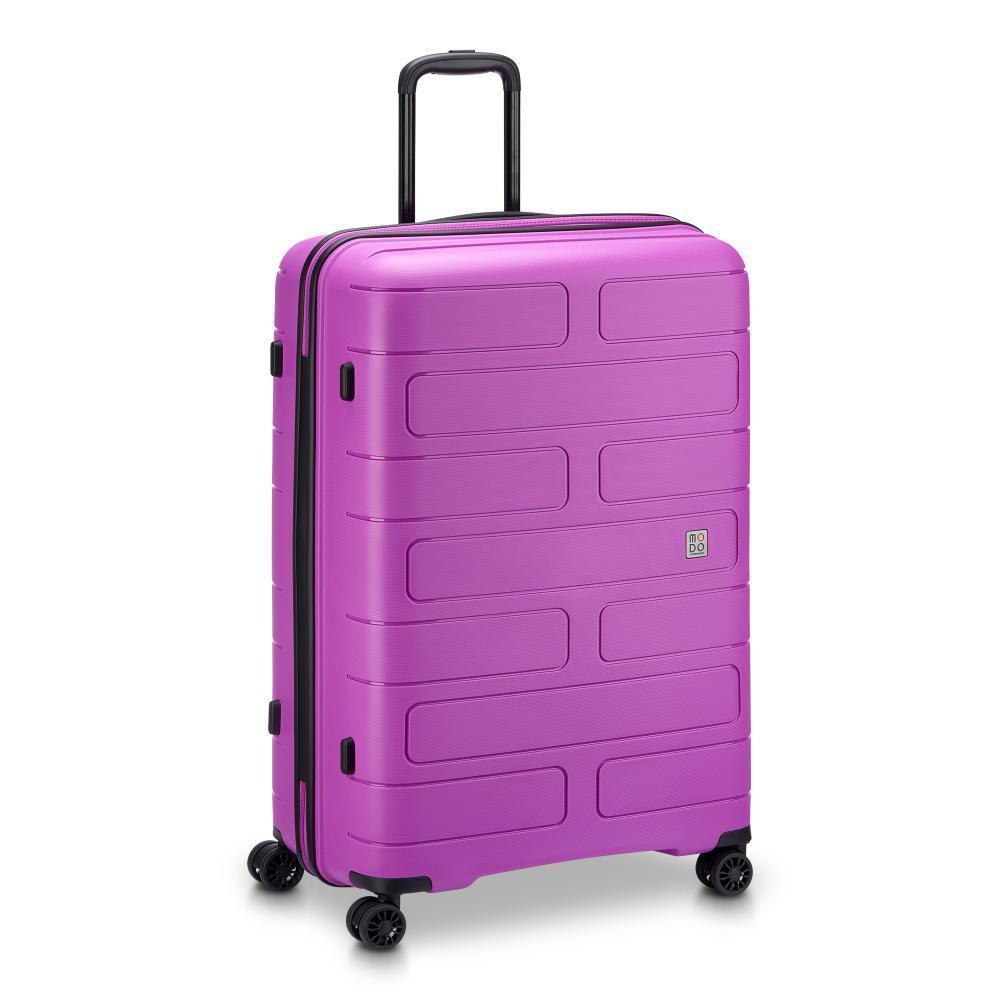 Trolley Roncato Supernova 2.0 da 76cm in fuchsia, vista frontale, con 4 ruote girevoli