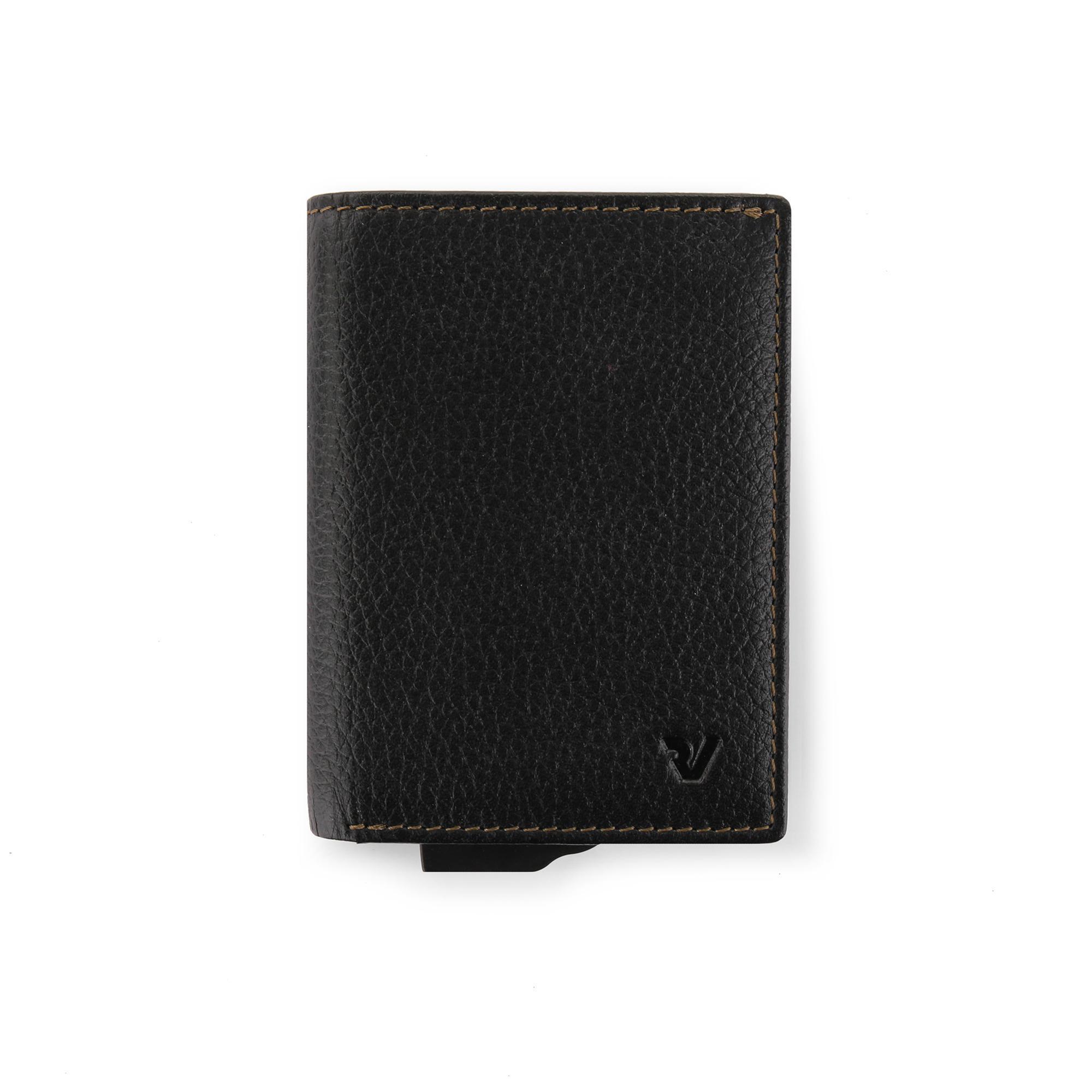roncato-portacarte-banconote-e-portamonete-iron-nero Portacarte Roncato Iron 4.0 nero, vista frontale