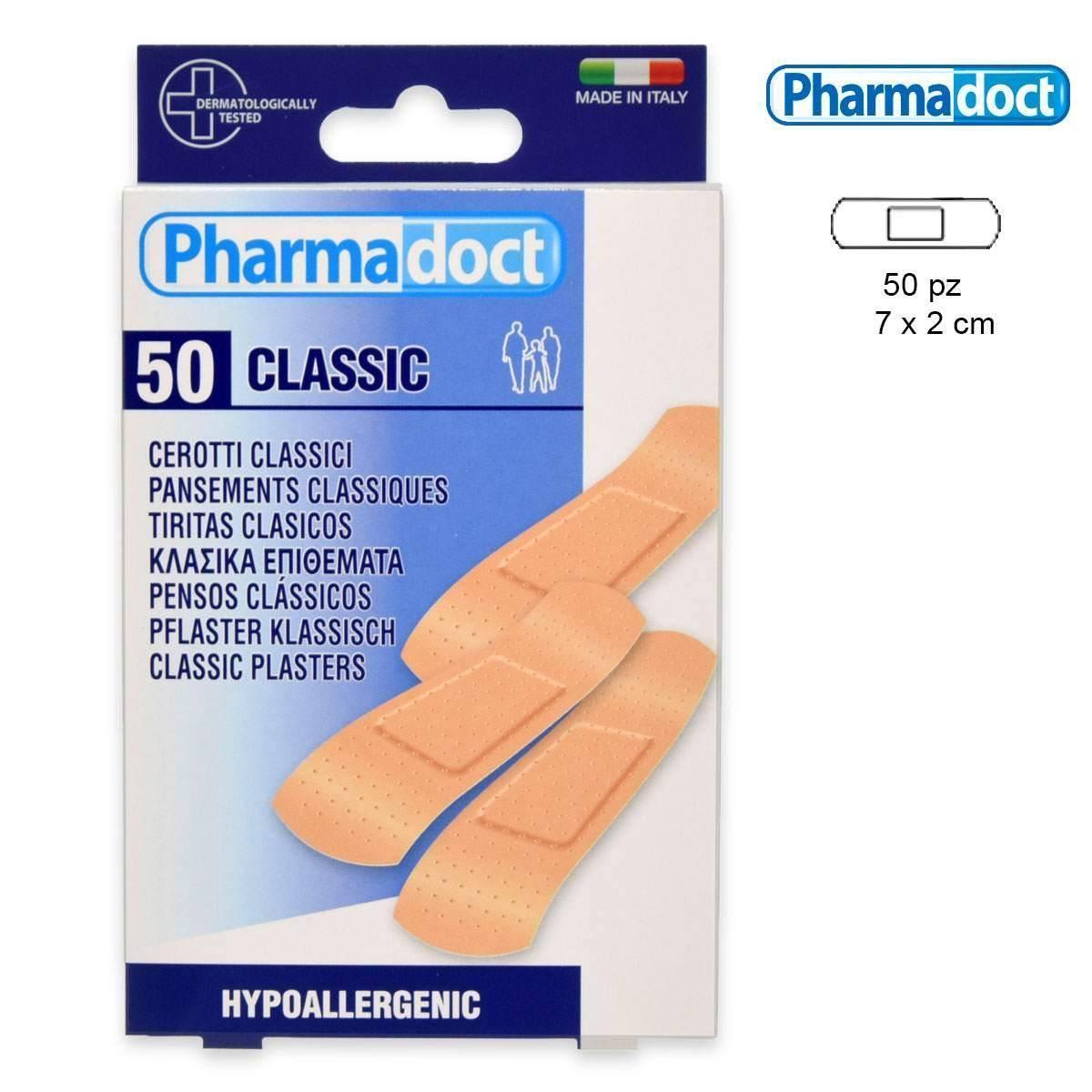 pharmadoc pharmadoct cerotti classici 50pz 78012 - foto 1 Cerotti classici PHARMADOC per il primo soccorso, confezione da 50 pezzi
