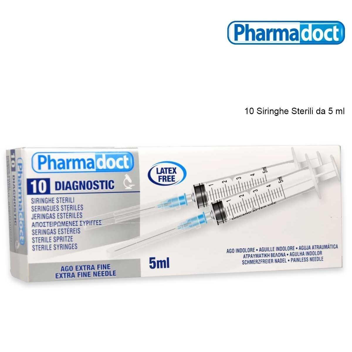 Siringa sterile da 5ml Pharmadoc, confezione da 10 pezzi