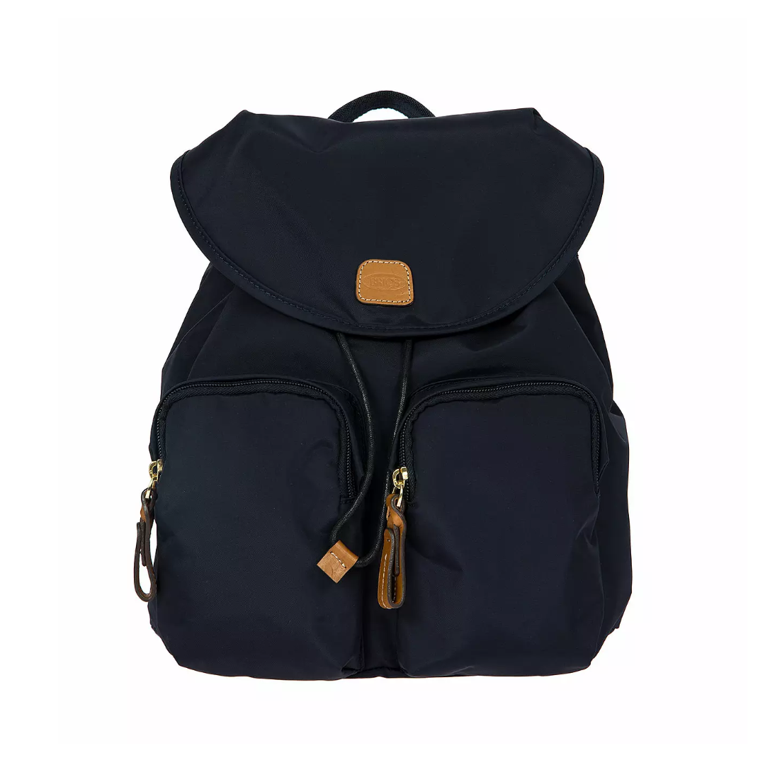 BRIC'S X-Collection zaino blu navy con dettagli pelle cognac