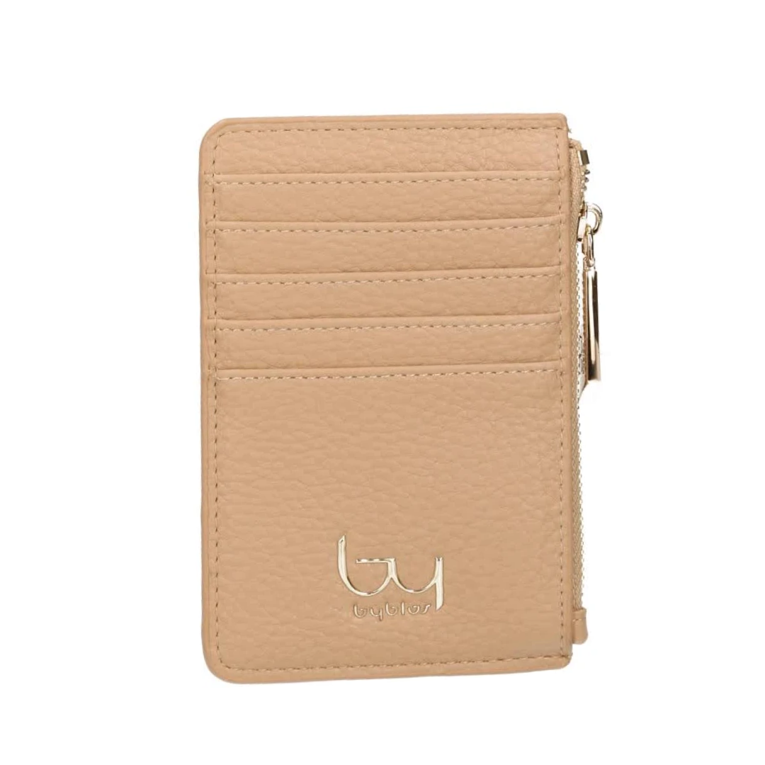 Portafoglio Byblos Adventure beige con cerniera laterale e logo stampato