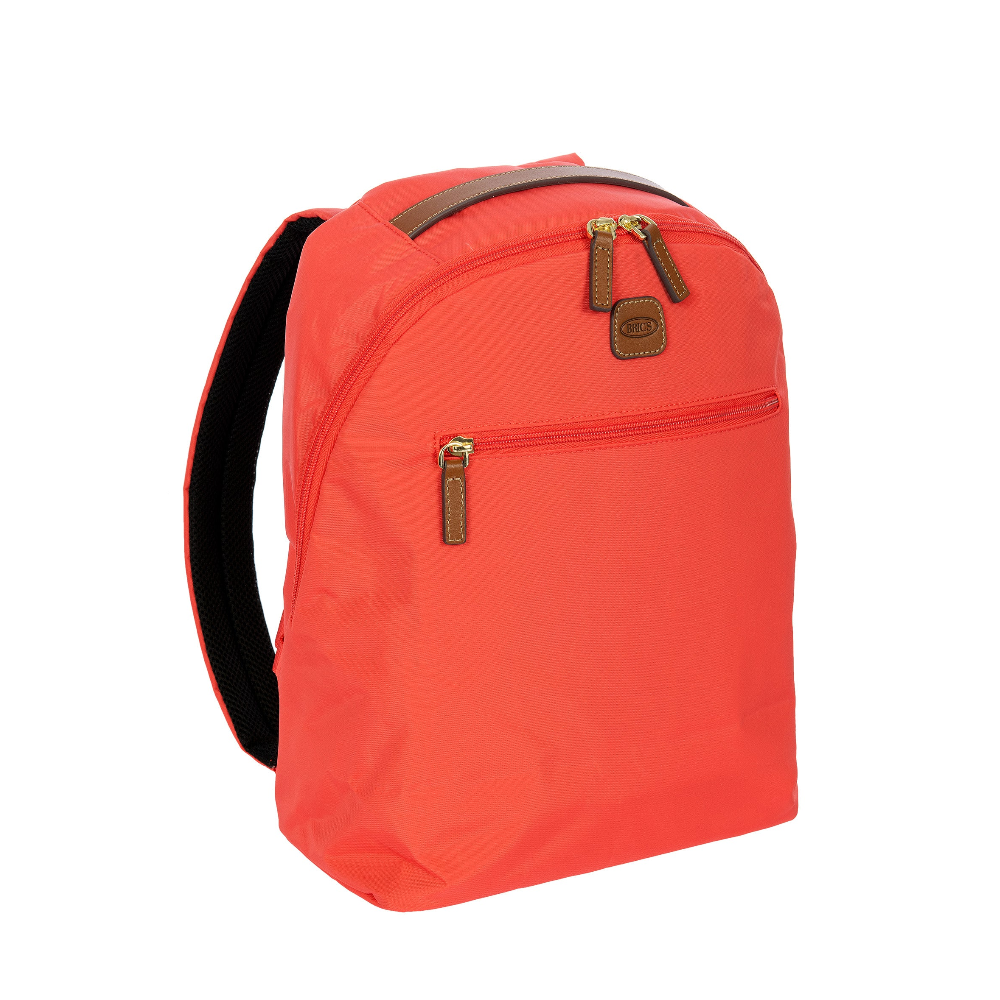 brics-zaino-city-poppy Zaino Bric's rosso/arancio con tasche frontali, maniglie nere e chiusure in metallo