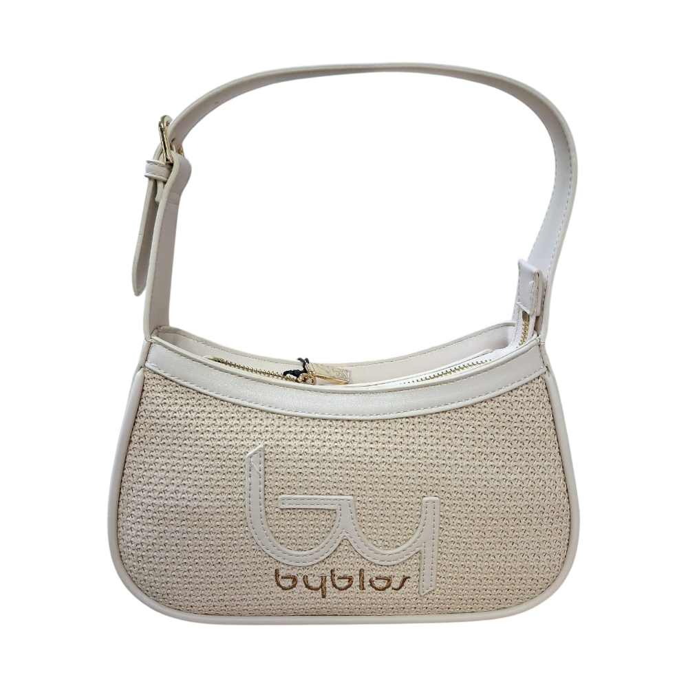 byblos-borsa-donna-seek-bybs88b02-naturale-avorio Borsa a tracolla Byblos Seek tessuto naturale avorio con manico e logo