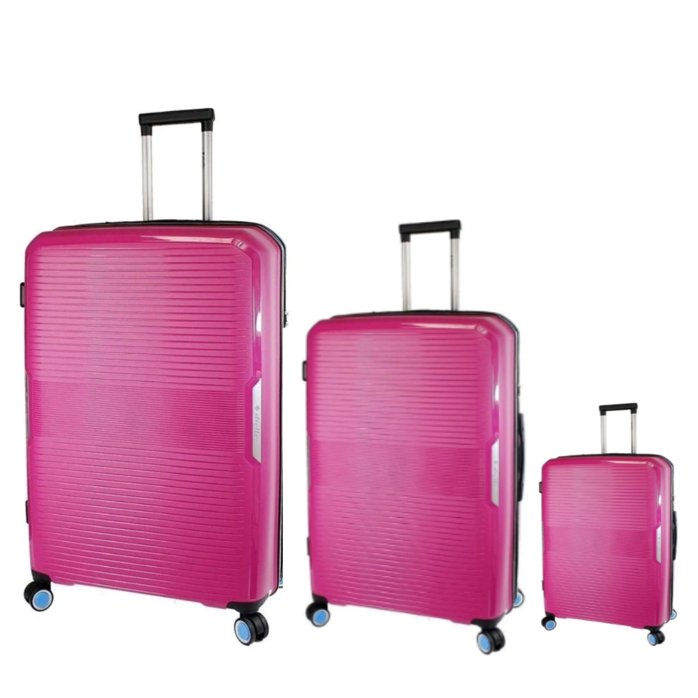 Set 3 trolley PP fuxia 55-60-70 cm, ordine decrescente