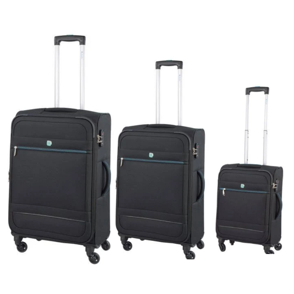 dielle dielle set composto da 3 trolley 55/60/70 in termoformato nero s350-ne - foto 1